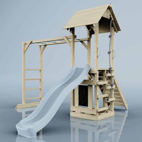 PolarPlay Spielturm Lund aus Holz in Blau,
