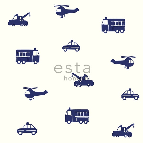 ESTAhome Tapete Autos Blau - 53 cm x 10.05 m - 137321