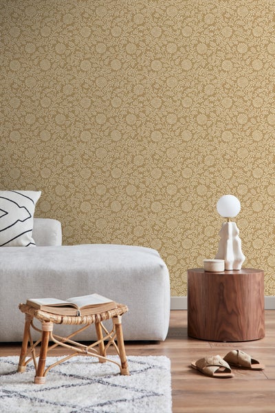 ESTAhome Tapete Blumenmuster Beige - 50 x 900 cm - 131513