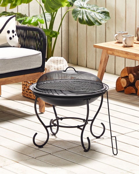 Grill-Feuerstelle NEGARA Metall Schwarz
