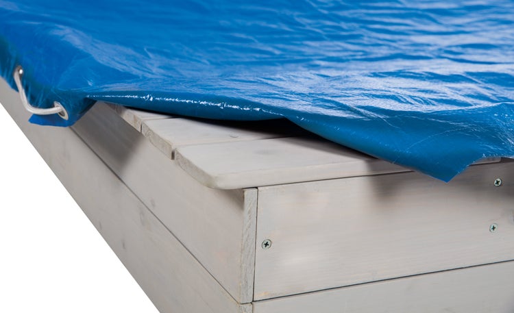 ROBA Abdeckplane für Sandkästen, 154 x 154 cm, wetterfest, blau