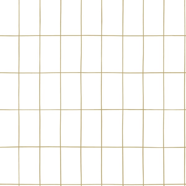 ESTAhome Tapete kleine Fliesen Weiß und Gold - 53 cm x 10.05 m - 139131