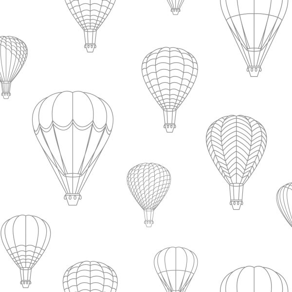 ESTAhome Tapete Luftballons Grau und Weiß - 50 x 900 cm - 139718