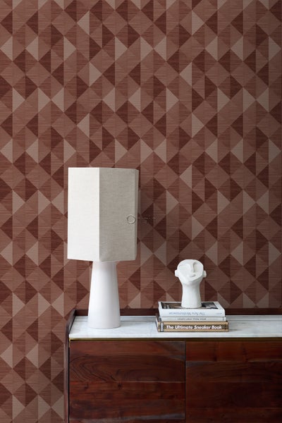 Origin Wallcoverings Tapete 3D Grasmuster Burgunderrot - 50 x 900 cm - 347887