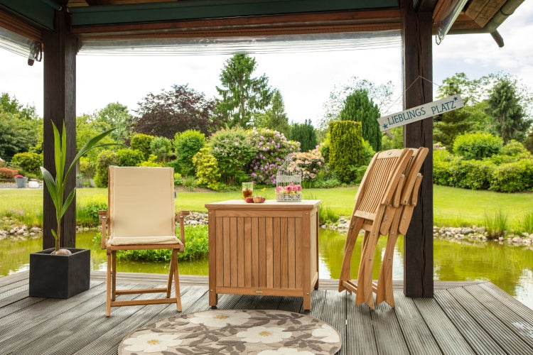 Klappstuhl Holz Teak Balkonstuhl Gartenstuhl klappbar Premium