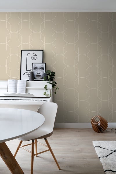 ESTAhome Tapete geometrische Formen Beige - 0.53 x 10.05 m - 139649