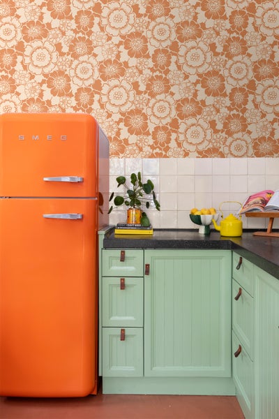 ESTAhome Tapete Retro Blumen Orange - 50 x 900 cm - 131524