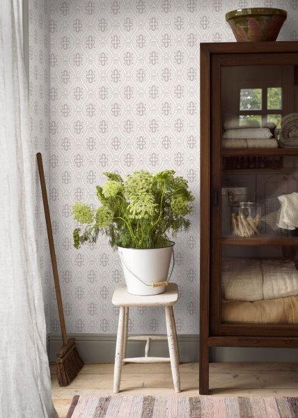 Borastapeter Tapete Retro-Ornamente Grau und Weiß - 53 cm x 10.05 m - 660064