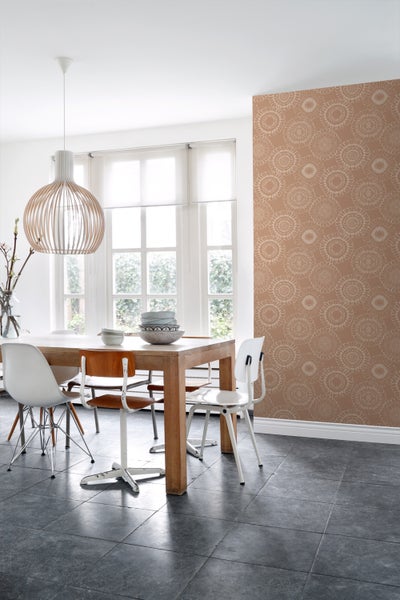 ESTAhome Tapete Blumen Terrakotta - 50 x 900 cm - 139824