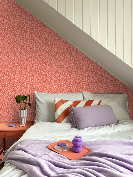 ESTAhome Tapete Koralle Orange und Rosa - 50 x 900 cm - 131015