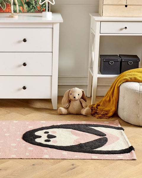 Kinderteppich PENGKOL Rosa 80 x 150 cm Baumwolle