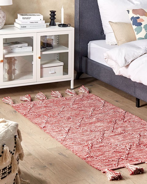 Teppich NIGDE Rot 80 x 150 cm Baumwolle