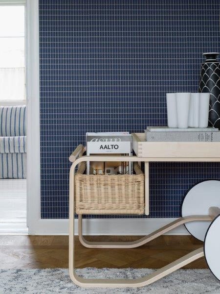 Borastapeter Tapete grafisches Motiv Graublau - 53 cm x 10.05 m - 660736