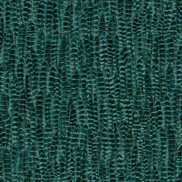 Origin Wallcoverings Tapete Federn Smaragdgrün - 53 cm x 10.05 m - 347399