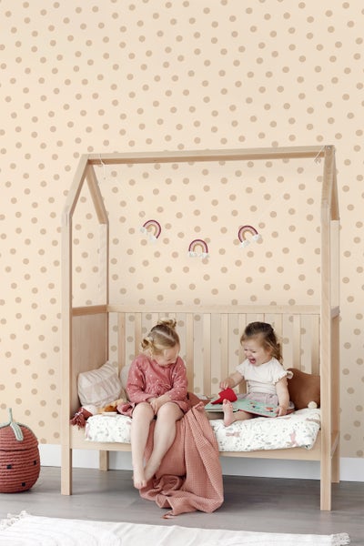 ESTAhome Tapete Punkte Beige - 53 cm x 10.05 m - 139730
