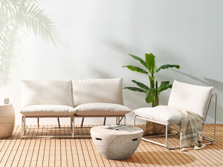 Hängelampe mit Stoffschirm