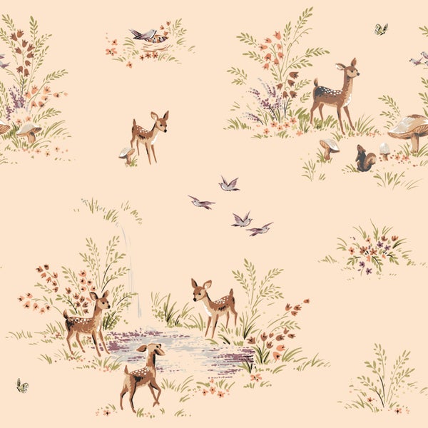 ESTAhome Tapete Hirsche Beige - 50 x 900 cm - 131430