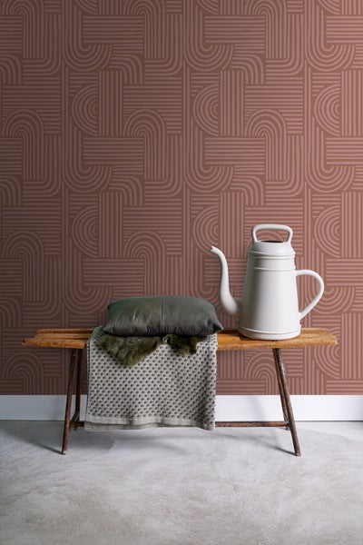 ESTAhome Tapete 3D-Muster Terrakottarosa - 50 x 900 cm - 131490