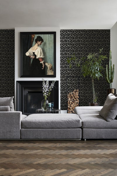 Origin Wallcoverings Tapete Ikat-Motiv Schwarz - 53 cm x 10.05 m - 346922