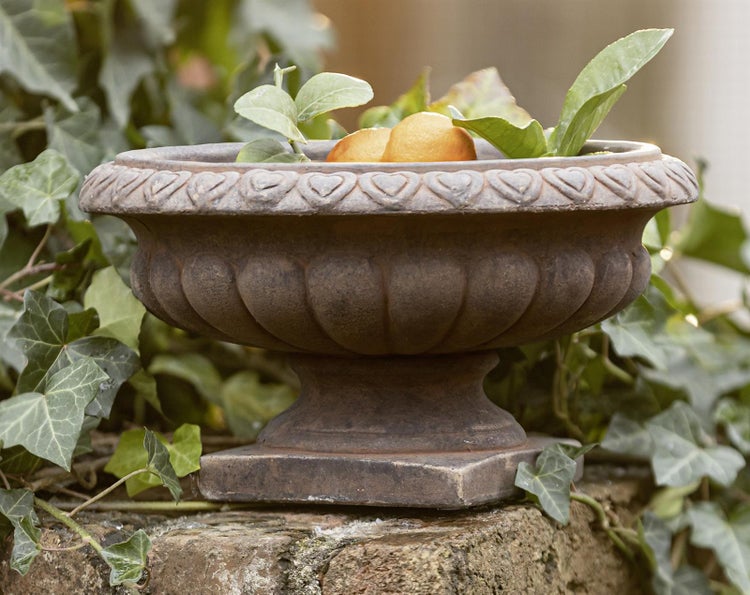 Dekoleidenschaft Schale Amphore aus Zement, braun, im Antik Look, Pflanzschale, Obstschale, Dekoschale, Gartendeko für Draußen, Pflanzgefäß