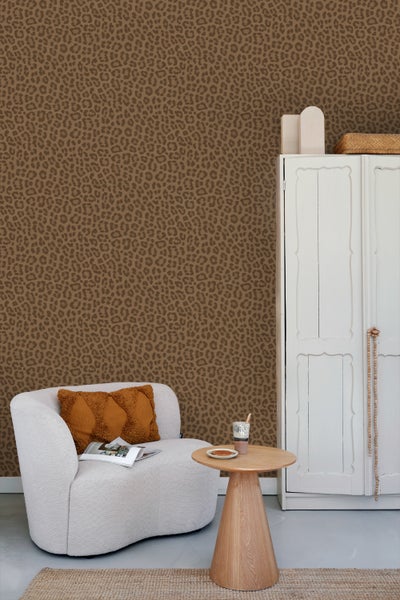 ESTAhome Tapete Leopardenmuster Dunkelbraun - 50 x 900 cm - 139969