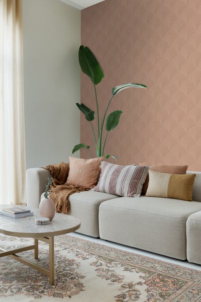 ESTAhome Tapete 3D Muster Terrakottarosa - 50 x 900 cm - 131110