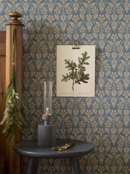 Borastapeter Tapete Blumen Graublau - 53 cm x 10.05 m - 660073