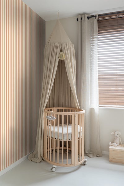 ESTAhome Tapete Streifen Rosa und Grün - 50 x 900 cm - 131606