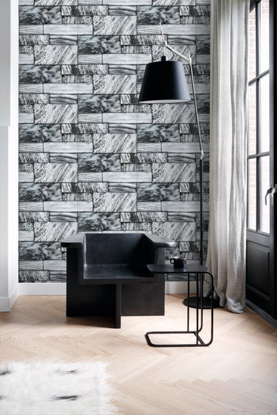 Origin Wallcoverings Tapete Marmor-Optik Schwarz und Weiß - 53 cm x 10.05 m - 337253