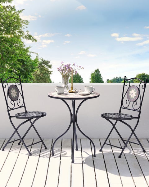 Gartenstuhl 2er Set CARIATI Metall Schwarz