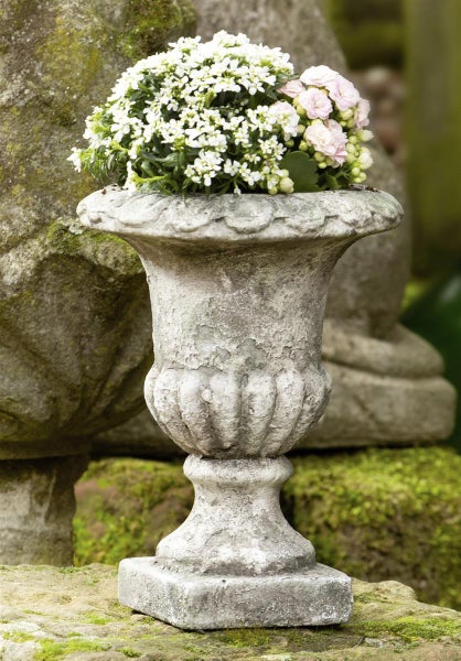 Dekoleidenschaft Amphore Stone aus Steingut in Stein Optik, Pflanztopf, Blumenkübel, Gartendeko für Draußen, Pflanzgefäß, Blumentopf