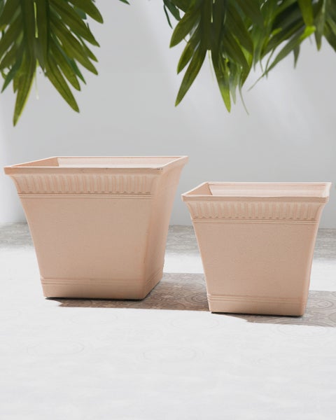 Set mit 2 Blumentöpfen PSATHA Stein 41 cm Pfirsichrosa