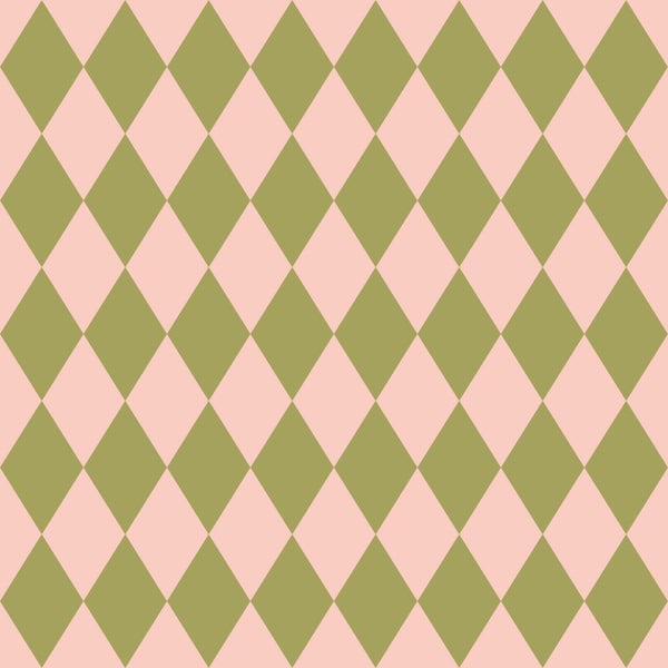 ESTAhome Tapete Karomuster Grün und Rosa - 50 x 900 cm - 131599