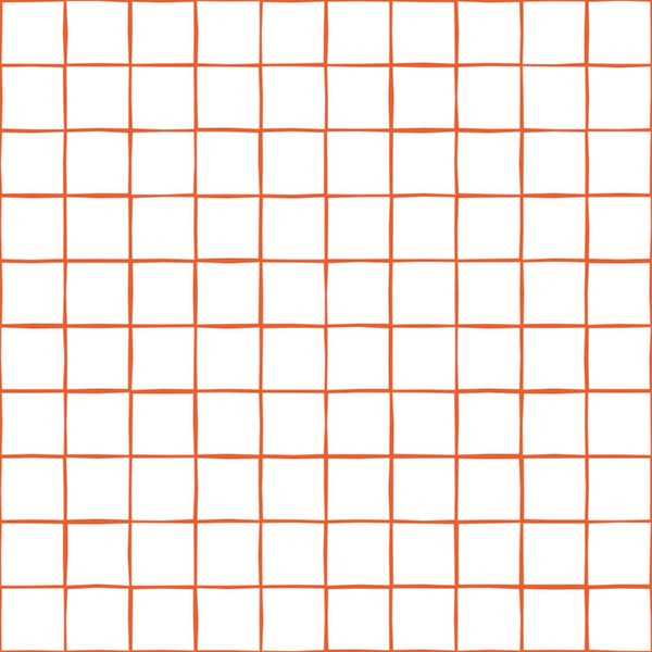 ESTAhome Tapete Karomuster Orange und Weiß - 50 x 900 cm - 131275