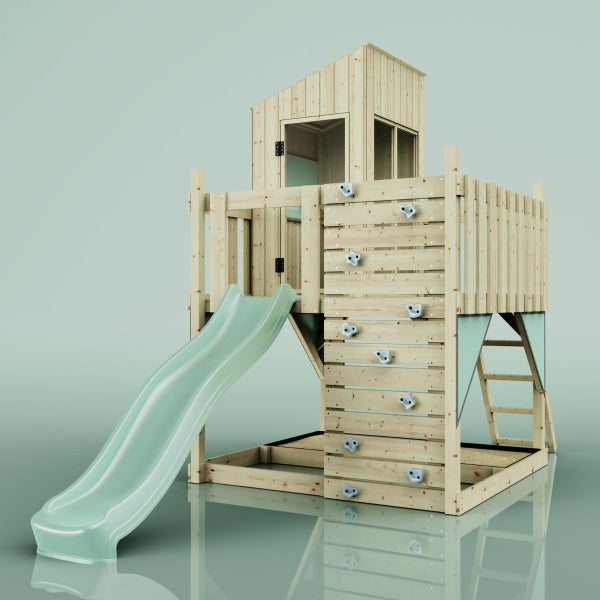 OutdoorToys Spielhaus Mondlicht Kinderspielhaus aus Holz in Grün, Kinderhaus Holzhaus Kinder