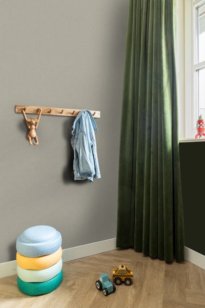 ESTAhome Tapete Leinen-Optik Taupe - 53 cm x 10.05 m - 148742