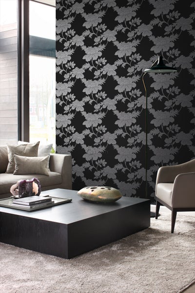 Origin Wallcoverings Tapete Blumen Schwarz - 53 cm x 10.05 m - 345927