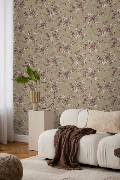 Borastapeter Tapete Blumen Braun - 53 cm x 10.05 m - 660618