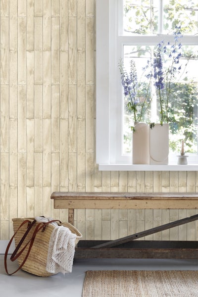ESTAhome Tapete Holzoptik Beige - 53 cm x 10.05 m - 137743
