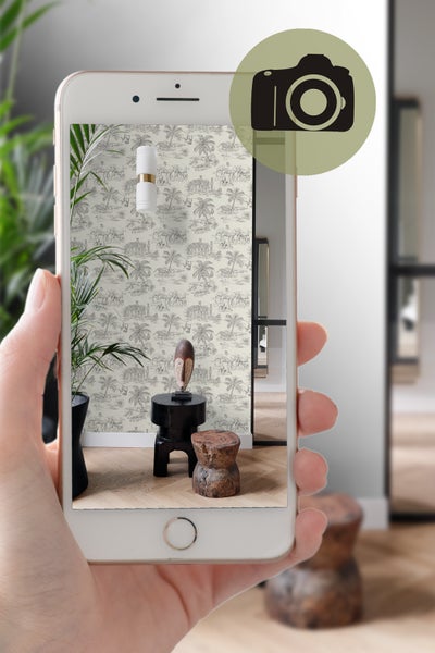 Origin Wallcoverings Tapete Dschungeltiere Elfenbeinweiß und Grau - 53 cm x 10.05 m - 347442