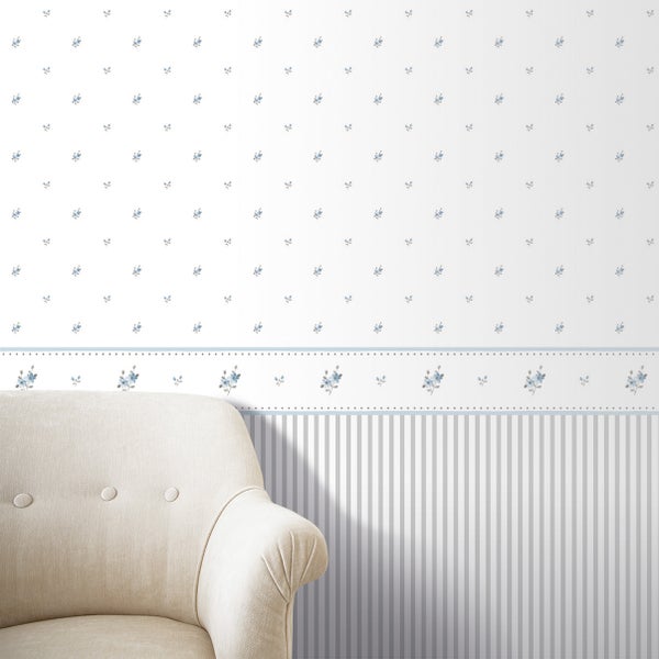 Sanders und Sanders Tapete Streifen Grau und Weiß - 53 cm x 10 m - 640418