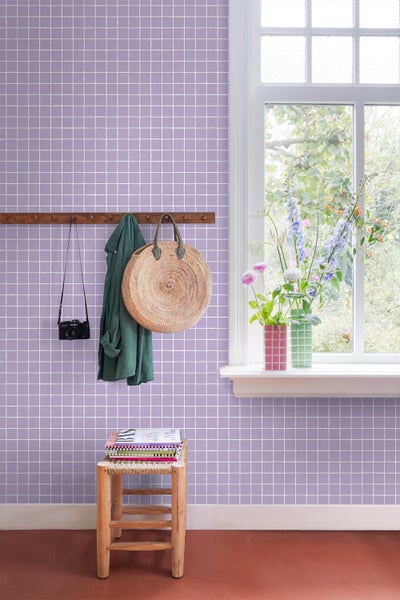 ESTAhome Tapete Karomuster Violett - 50 x 900 cm - 131271