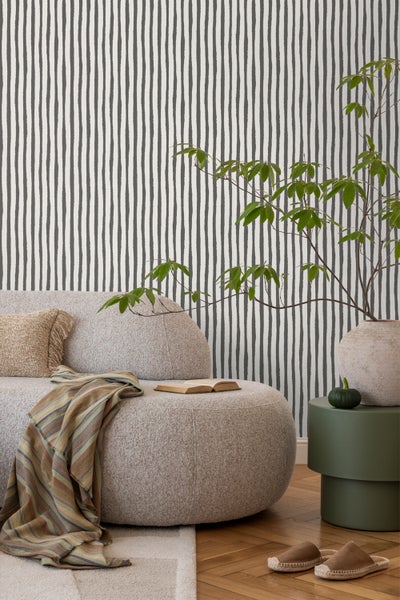 Sanders und Sanders Tapete Streifen Schwarz und Weiß - 53 cm x 10 m - 640546