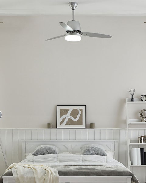 Deckenventilator mit Licht MLAVA mit Fernbedienung Silber
