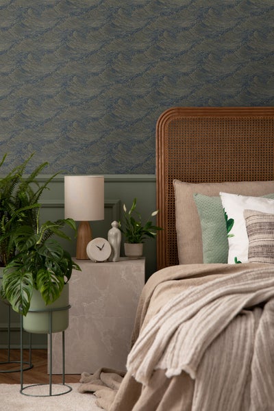 Rolle bedruckte Tapete mit Wellenmuster