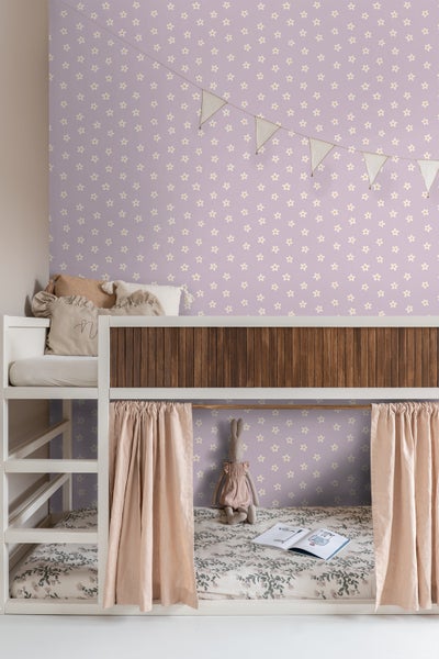 ESTAhome Tapete Gänseblümchen Violett - 53 cm x 10.05 m - 131114