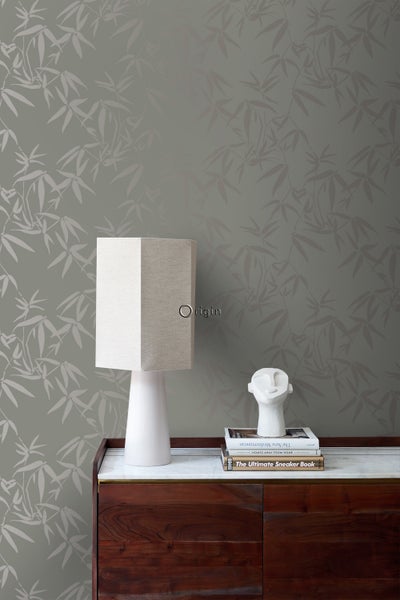 Origin Wallcoverings Tapete Bambusblätter Grau - 53 cm x 10.05 m - 347739