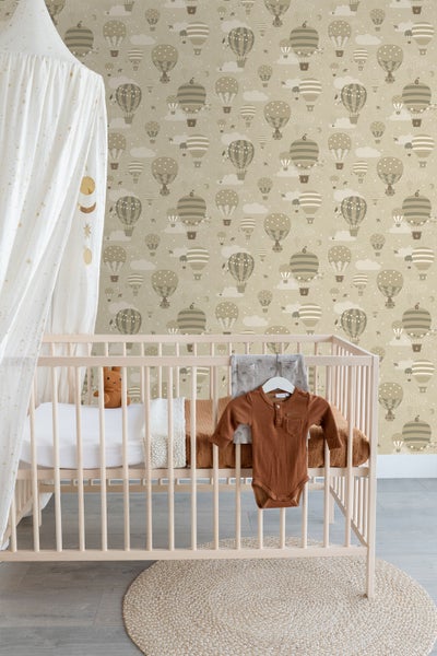 ESTAhome Tapete Luftballons Olivgrün - 50 x 900 cm - 131343