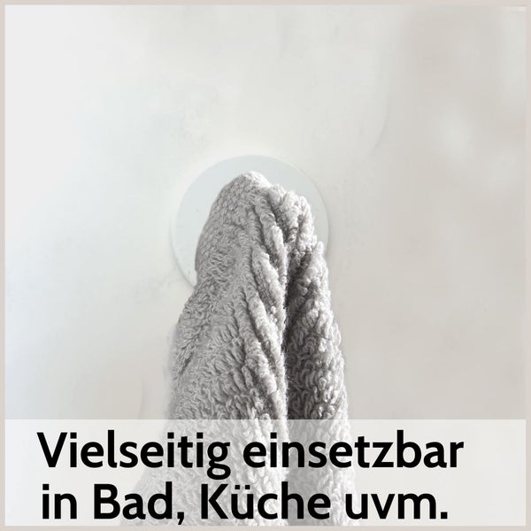 Wandhaken mit einem Handtuch, vielseitig einsetzbar in Badezimmer, Küche und vieles mehr.