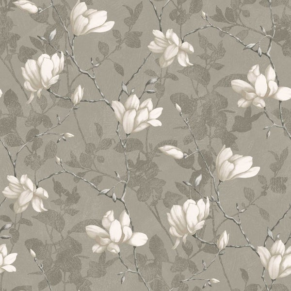 Borastapeter Tapete Blumen Taupe - 53 cm x 10.05 m - 662642